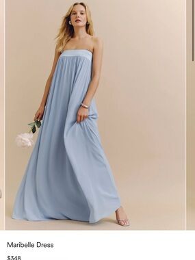 Reformation Maribelle Strapless Maxi Dress in Light Blue